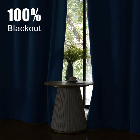 1041 100% Blackout Soft Chenille Linen Blend Curtain Pinch Pleat - Cololeaf -- #1 White