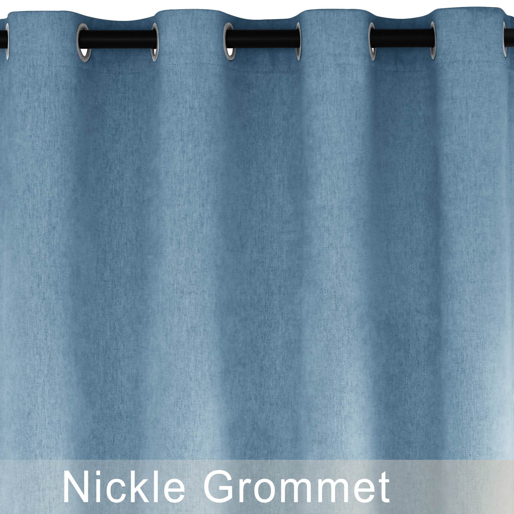 1041 100% Blackout Soft Chenille Linen Blend Curtain Grommet & 4 IN 1 - Cololeaf -- #1 White