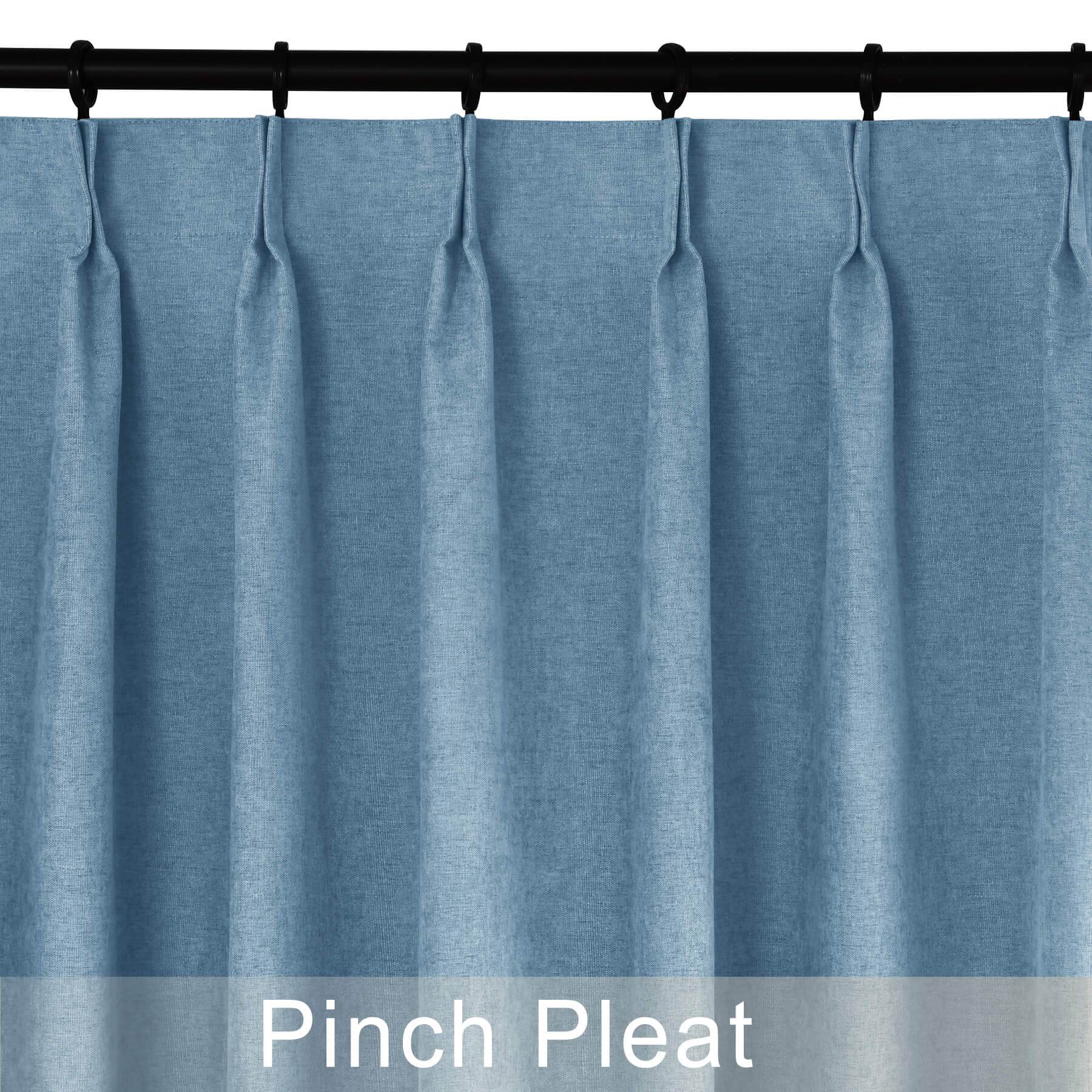 1041 100% Blackout Soft Chenille Linen Blend Curtain Pinch Pleat - Cololeaf -- #1 White
