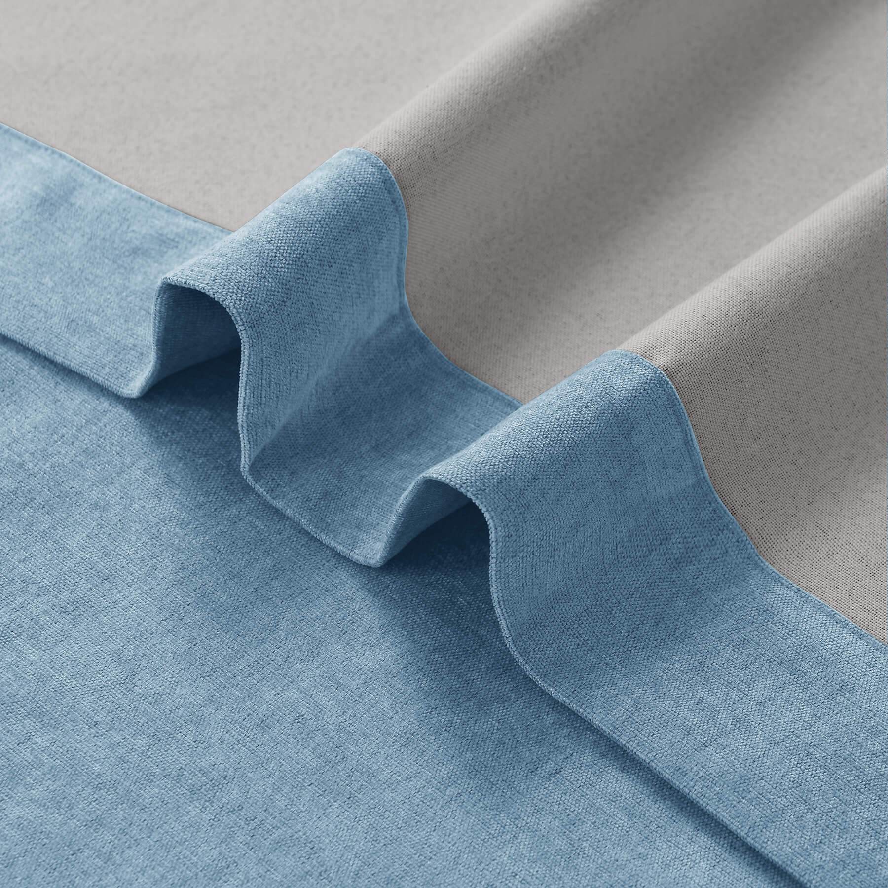 1041 100% Blackout Soft Chenille Linen Blend Curtain Pinch Pleat - Cololeaf -- #1 White