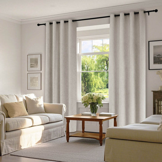 1041 100% Blackout Soft Chenille Linen Blend Curtain Grommet & 4 IN 1 - Cololeaf