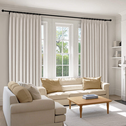 1041 100% Blackout Soft Chenille Linen Blend Curtain Pinch Pleat 1 Panel
