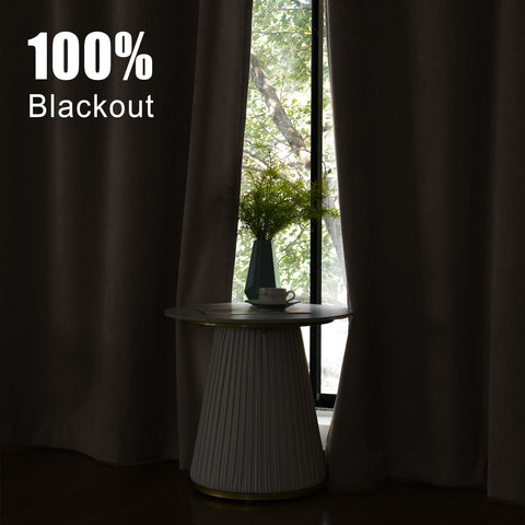 1041 100% Blackout Soft Chenille Linen Blend Curtain Grommet & 4 IN 1