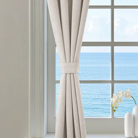 1041 100% Blackout Soft Chenille Linen Blend Curtain Pinch Pleat 1 Panel