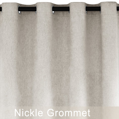 1041 100% Blackout Soft Chenille Linen Blend Curtain Grommet & 4 IN 1