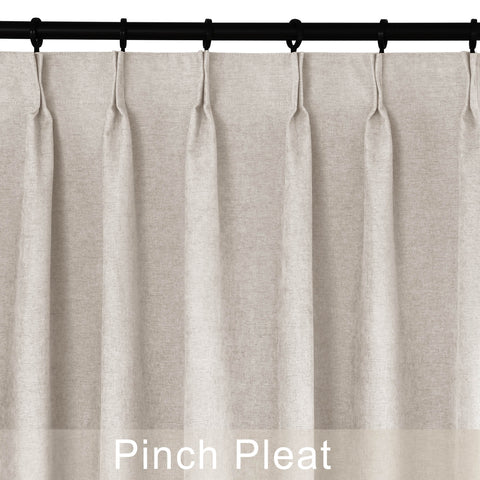 1041 100% Blackout Soft Chenille Linen Blend Curtain Pinch Pleat 1 Panel