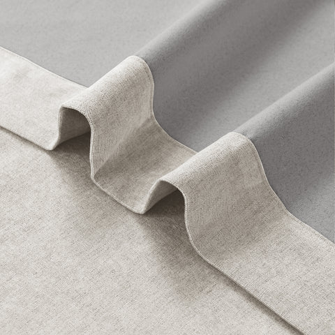 1041 100% Blackout Soft Chenille Linen Blend Curtain Grommet & 4 IN 1