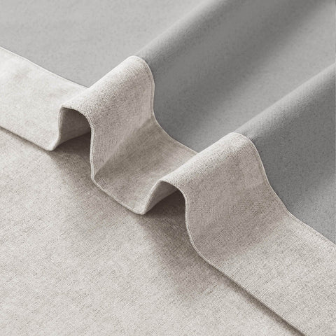 1041 100% Blackout Soft Chenille Linen Blend Curtain Pinch Pleat - Cololeaf -- #1 White