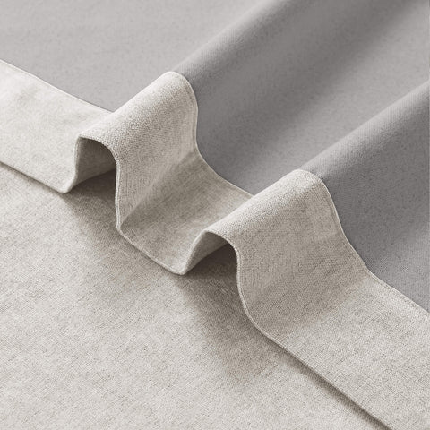 1041 100% Blackout Soft Chenille Linen Blend Curtain Grommet & 4 IN 1 (1 Panel)