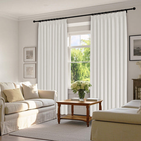 1041 100% Blackout Soft Chenille Linen Blend Curtain Pinch Pleat 1 Panel