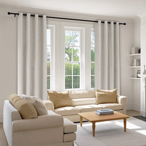1041 100% Blackout Soft Chenille Linen Blend Curtain Grommet & 4 IN 1 (1 Panel)