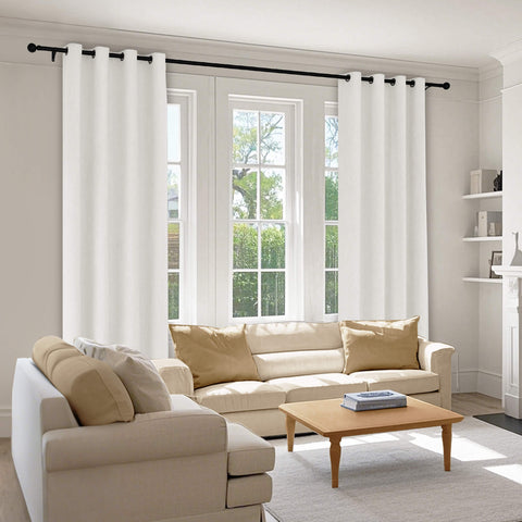 1041 100% Blackout Soft Chenille Linen Blend Curtain Grommet & 4 IN 1 (1 Panel)