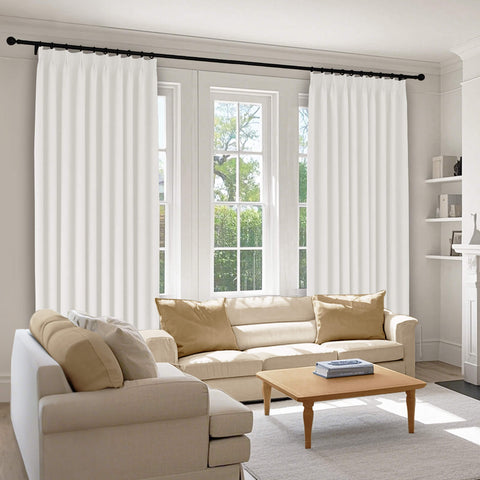 1041 100% Blackout Soft Chenille Linen Blend Curtain Pinch Pleat 1 Panel