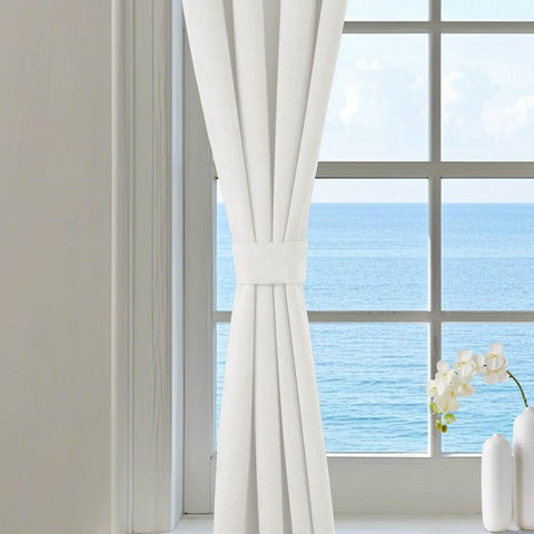 1041 100% Blackout Soft Chenille Linen Blend Curtain Grommet & 4 IN 1 (1 Panel)