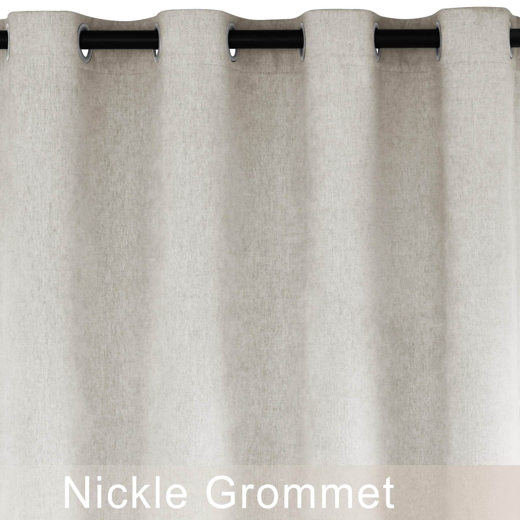 1041 100% Blackout Soft Chenille Linen Blend Curtain Grommet & 4 IN 1 - Cololeaf -- #1 White