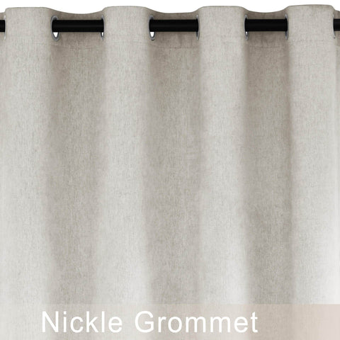 1041 100% Blackout Soft Chenille Linen Blend Curtain Grommet & 4 IN 1 - Cololeaf -- #1 White