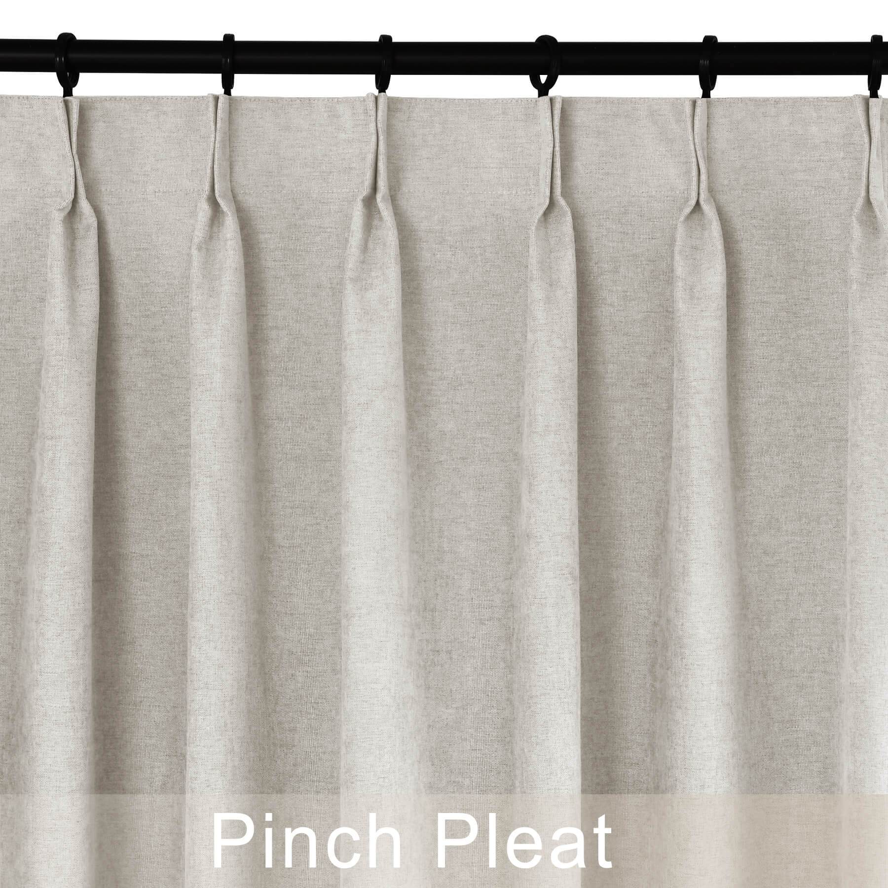 1041 100% Blackout Soft Chenille Linen Blend Curtain Pinch Pleat - Cololeaf -- #1 White