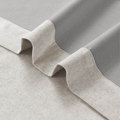 1041 100% Blackout Soft Chenille Linen Blend Curtain Pinch Pleat - Cololeaf -- #1 White