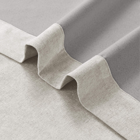 1041 100% Blackout Soft Chenille Linen Blend Curtain Grommet & 4 IN 1 (1 Panel)