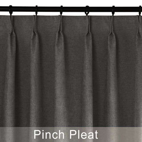 1041 100% Blackout Soft Chenille Linen Blend Curtain Pinch Pleat
