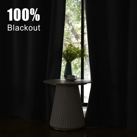 1041 100% Blackout Soft Chenille Linen Blend Curtain Grommet & 4 IN 1 (1 Panel)