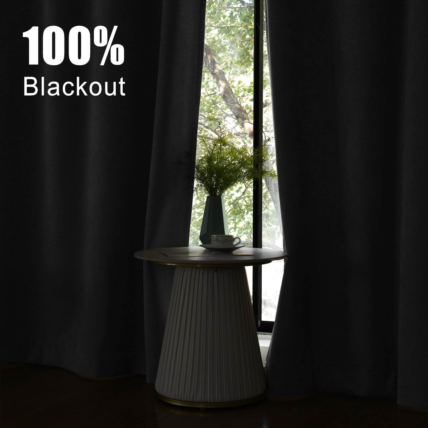 1041 100% Blackout Soft Chenille Linen Blend Curtain Pinch Pleat - Cololeaf -- #1 White