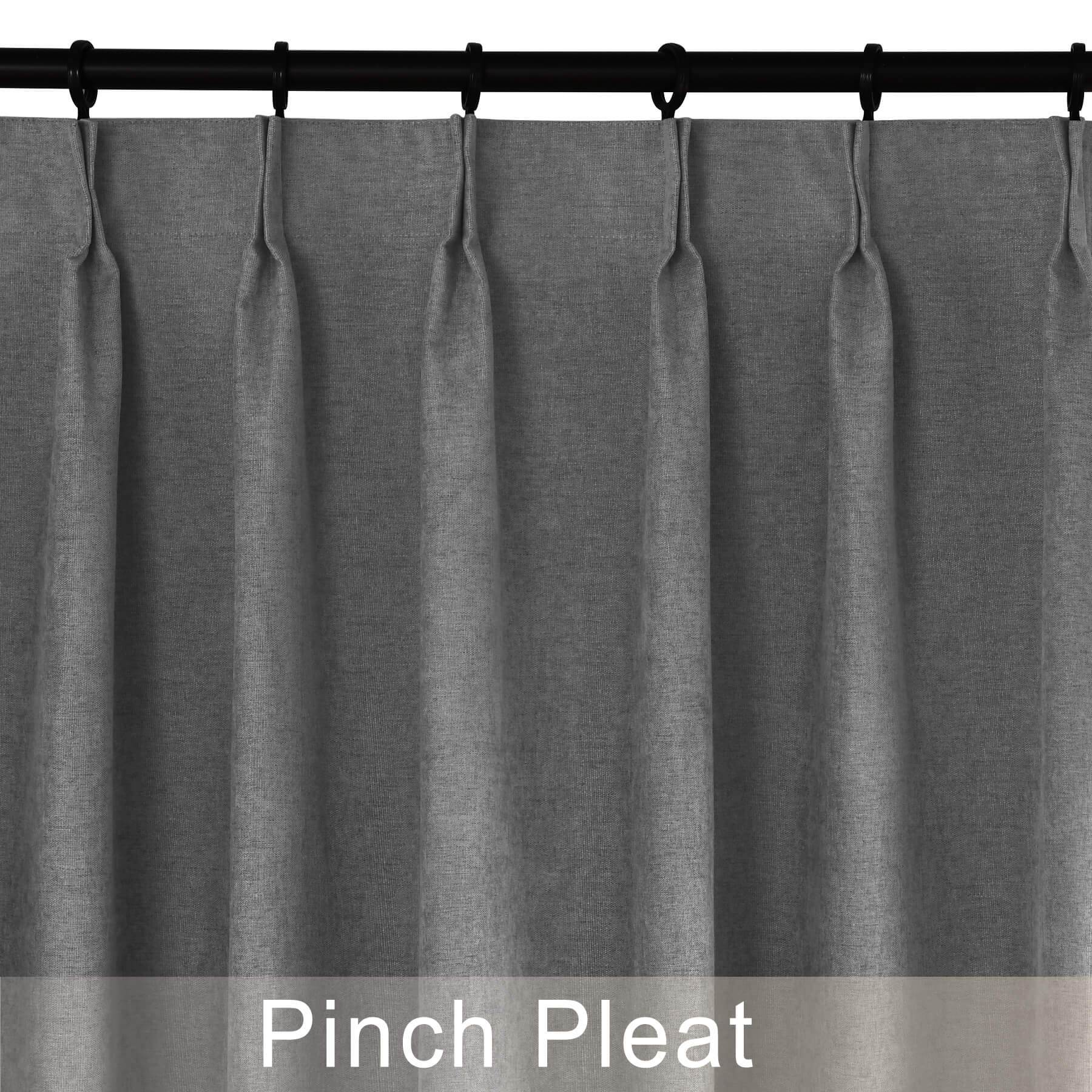1041 100% Blackout Soft Chenille Linen Blend Curtain Pinch Pleat - Cololeaf -- #1 White