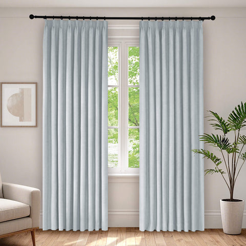 1041 100% Blackout Soft Chenille Linen Blend Curtain Pinch Pleat 1 Panel