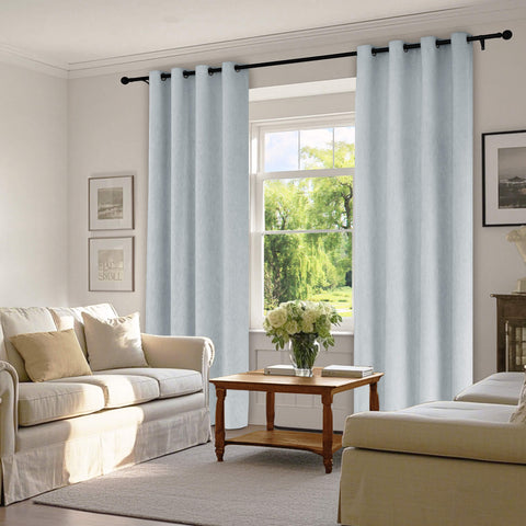 1041 100% Blackout Soft Chenille Linen Blend Curtain Grommet & 4 IN 1 (1 Panel)