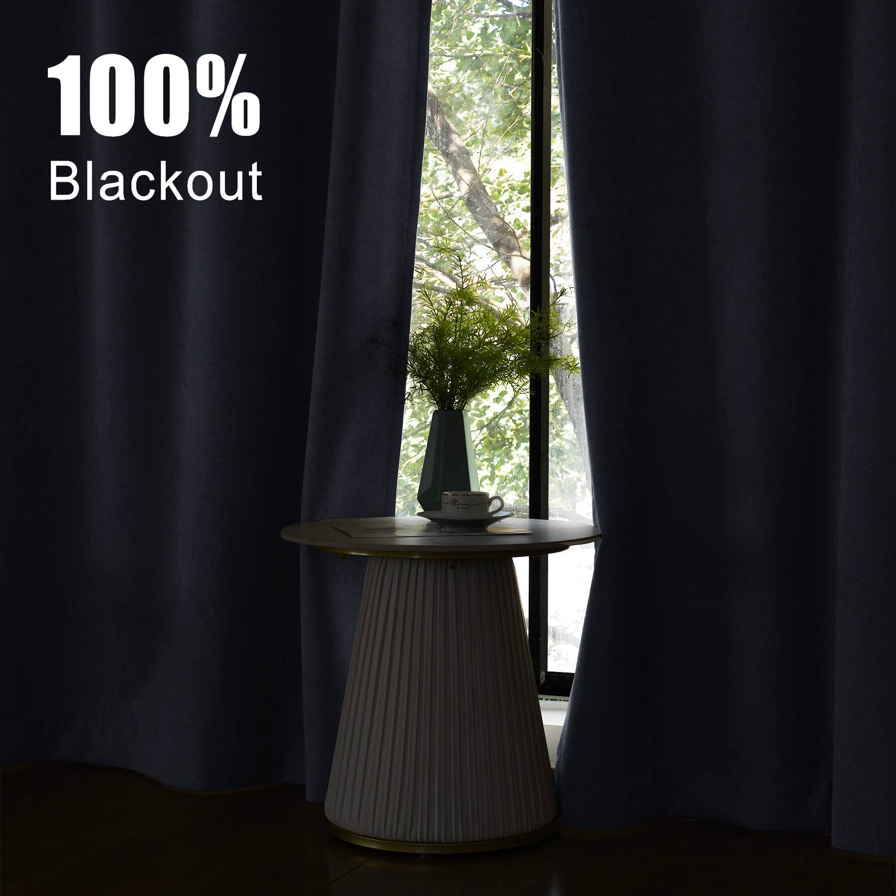 1041 100% Blackout Soft Chenille Linen Blend Curtain Pinch Pleat - Cololeaf -- #1 White