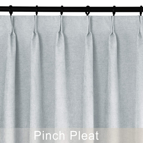 1041 100% Blackout Soft Chenille Linen Blend Curtain Pinch Pleat 1 Panel
