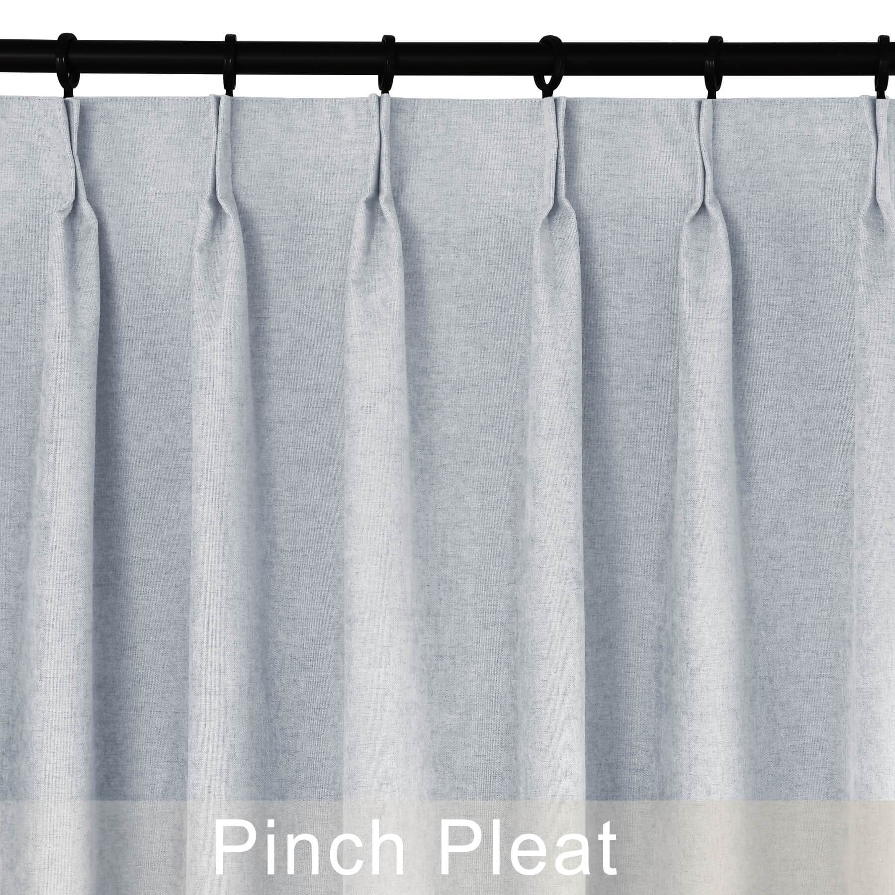 1041 100% Blackout Soft Chenille Linen Blend Curtain Pinch Pleat - Cololeaf -- #1 White