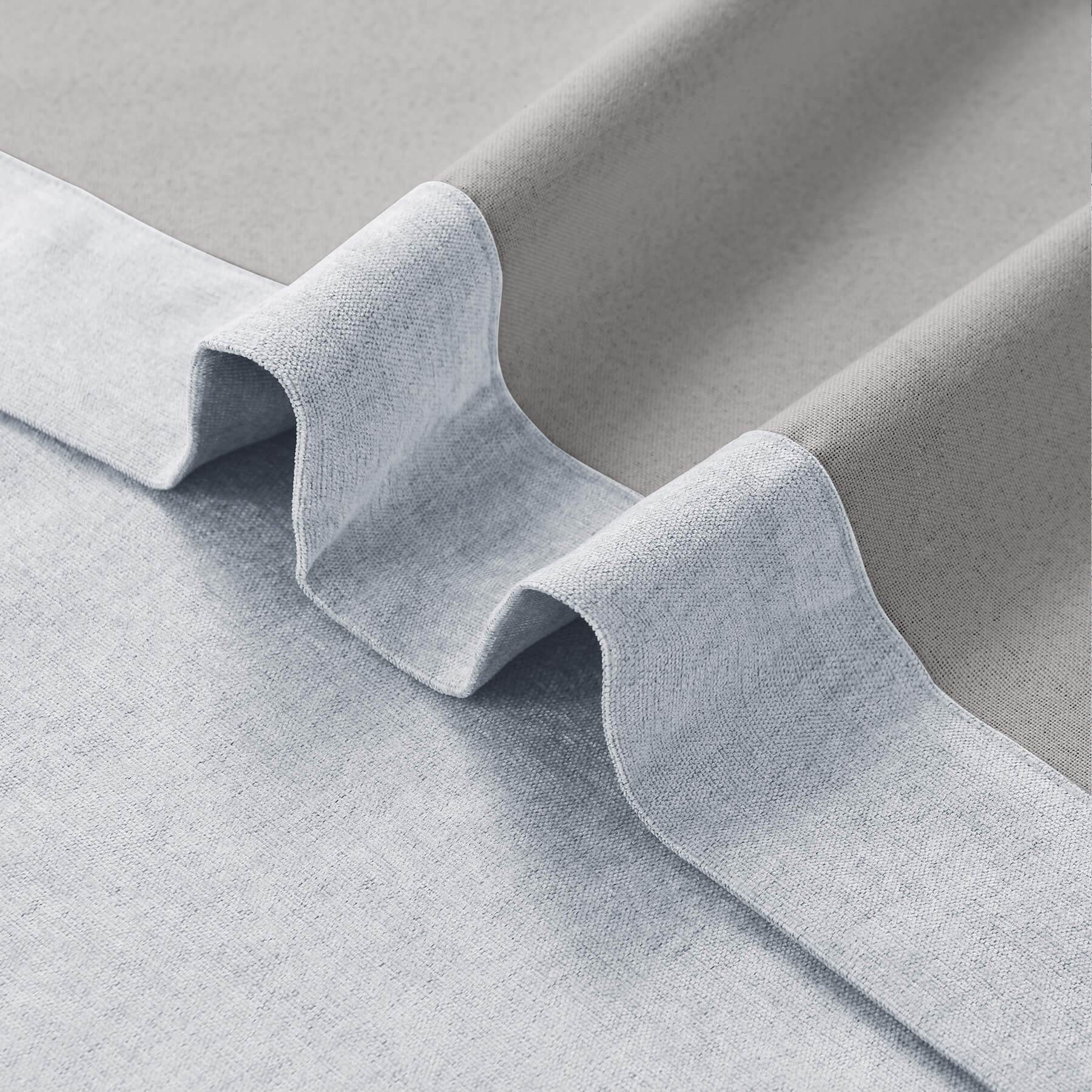 1041 100% Blackout Soft Chenille Linen Blend Curtain Pinch Pleat - Cololeaf -- #1 White