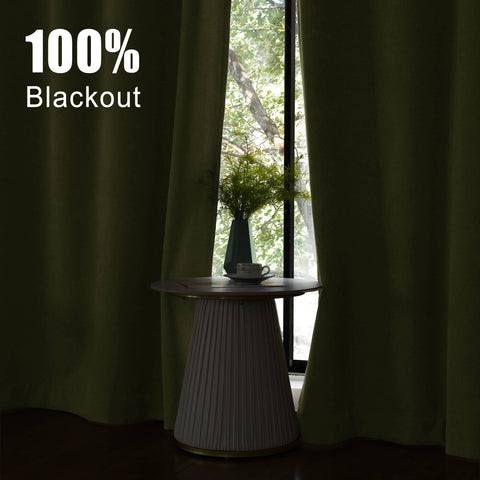 1041 100% Blackout Soft Chenille Linen Blend Curtain Grommet & 4 IN 1 (1 Panel)