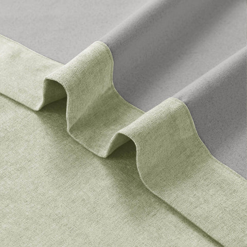 1041 100% Blackout Soft Chenille Linen Blend Curtain Pinch Pleat - Cololeaf -- #1 White