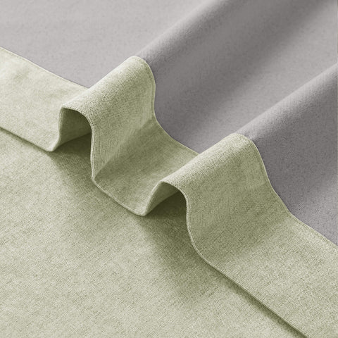 1041 100% Blackout Soft Chenille Linen Blend Curtain Grommet & 4 IN 1 (1 Panel)
