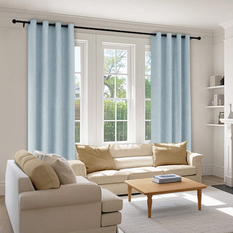 1041 100% Blackout Soft Chenille Linen Blend Curtain Grommet & 4 IN 1 (1 Panel)