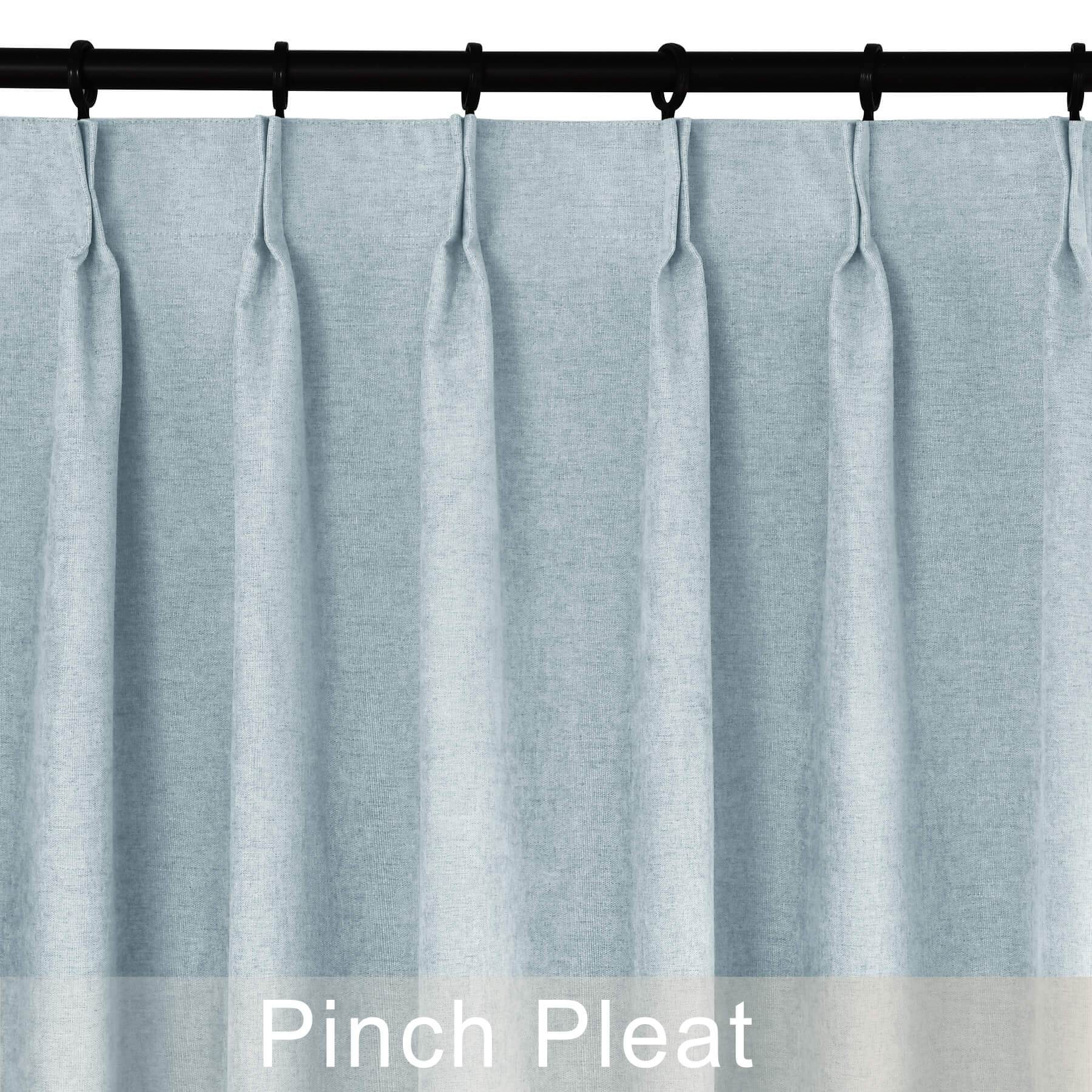 1041 100% Blackout Soft Chenille Linen Blend Curtain Pinch Pleat - Cololeaf -- #1 White