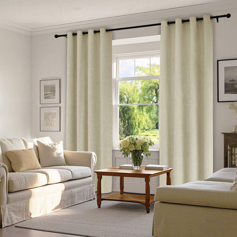 1041 100% Blackout Soft Chenille Linen Blend Curtain Grommet & 4 IN 1 (1 Panel)