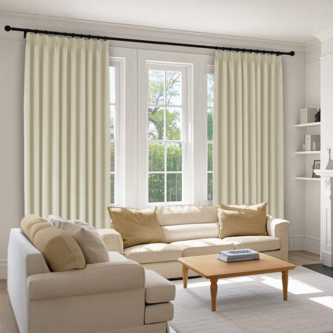 1041 100% Blackout Soft Chenille Linen Blend Curtain Pinch Pleat 1 Panel
