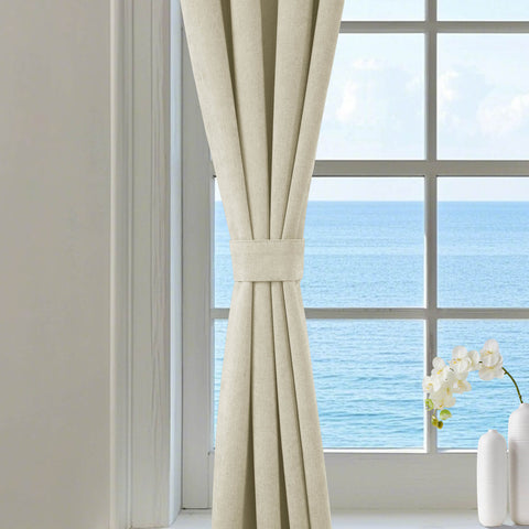 1041 100% Blackout Soft Chenille Linen Blend Curtain Pinch Pleat 1 Panel