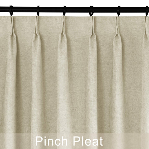 1041 100% Blackout Soft Chenille Linen Blend Curtain Pinch Pleat 1 Panel
