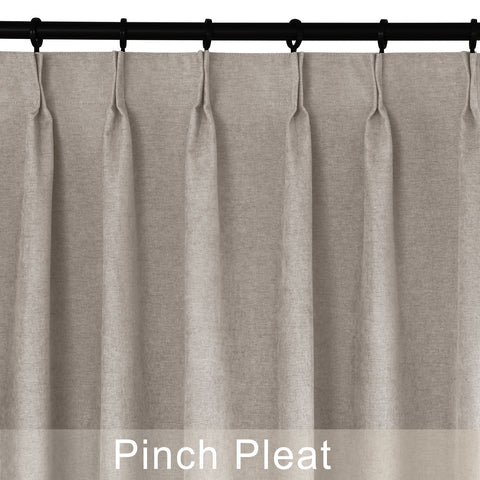 1041 100% Blackout Soft Chenille Linen Blend Curtain Pinch Pleat