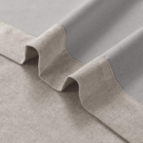 1041 100% Blackout Soft Chenille Linen Blend Curtain Grommet & 4 IN 1 (1 Panel)