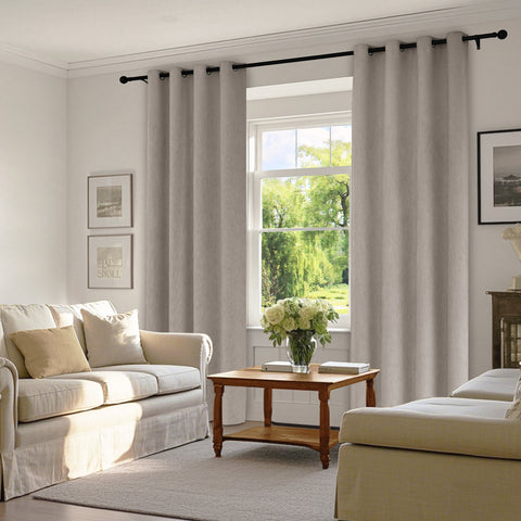 1041 100% Blackout Soft Chenille Linen Blend Curtain Grommet & 4 IN 1