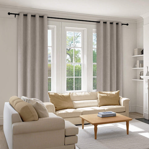 1041 100% Blackout Soft Chenille Linen Blend Curtain Grommet & 4 IN 1 (1 Panel)