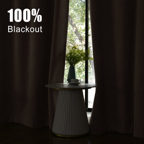 1041 100% Blackout Soft Chenille Linen Blend Curtain Pinch Pleat