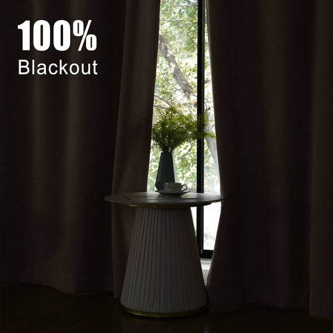 1041 100% Blackout Soft Chenille Linen Blend Curtain Grommet & 4 IN 1 (1 Panel)
