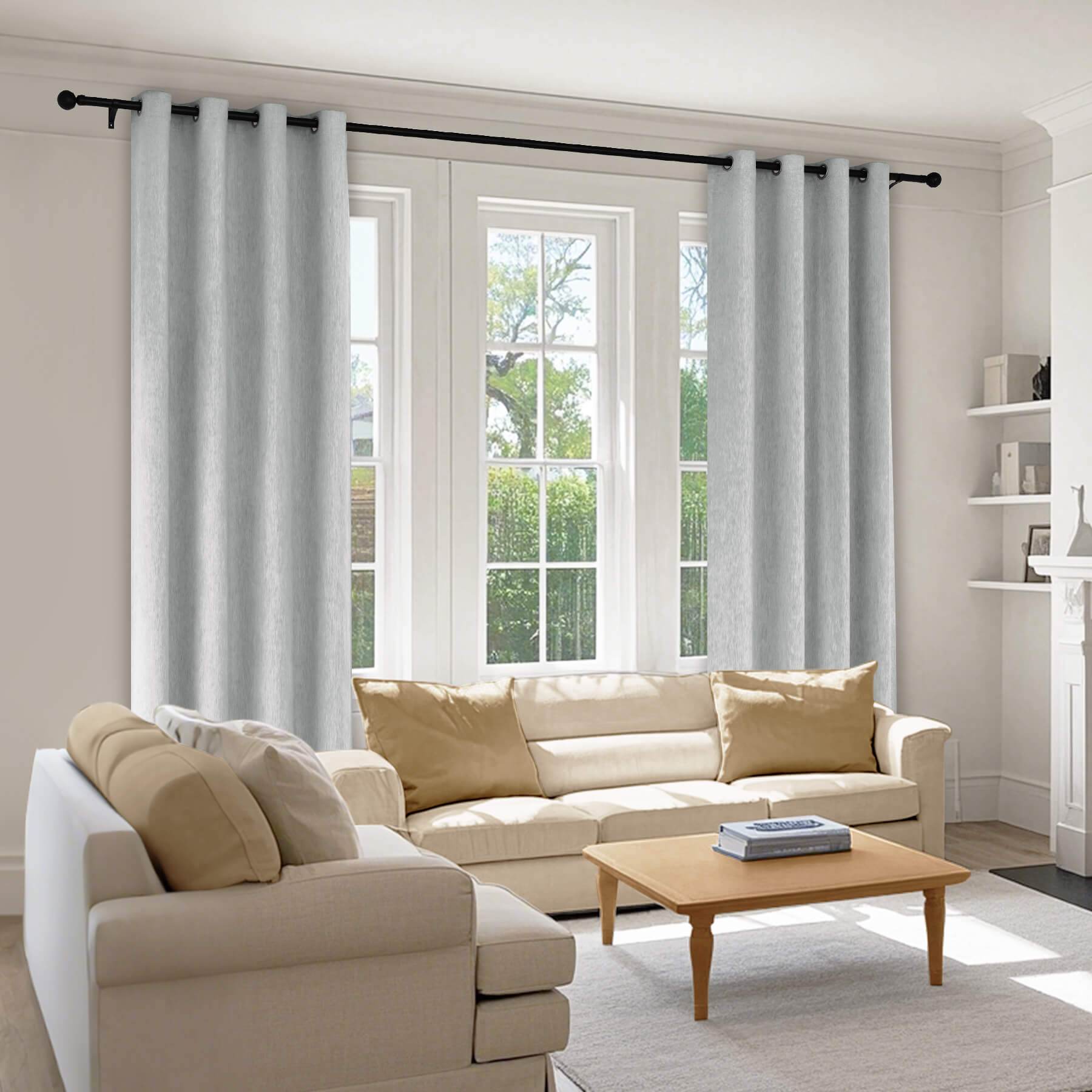 1041 100% Blackout Soft Chenille Linen Blend Curtain Grommet & 4 IN 1 - Cololeaf -- #1 White