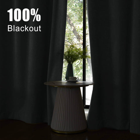 1041 100% Blackout Soft Chenille Linen Blend Curtain Pinch Pleat - Cololeaf -- #1 White